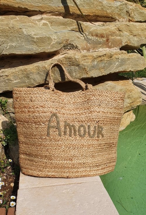 Sac Bohème 100% JUTE Cabas Amour