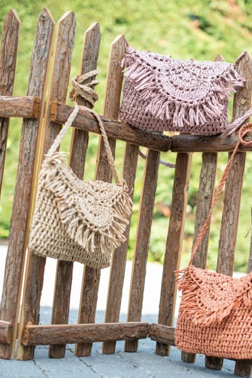 Pochette bandoulière raphia 100% été Jute et paille boheme